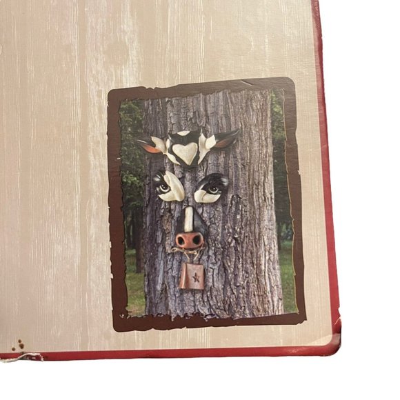 Red Shed Home Gifts Farm Animal Tree Face Cow Bell Art Outdoors Yard Decor NEW - Picture 2 of 7